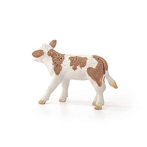 SCHLEICH 13802 Fleckvieh Kalb, für Kinder ab 3+ Jahren, Farm World - Spielfigur