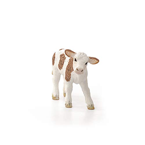 SCHLEICH 13802 Fleckvieh Kalb, für Kinder ab 3+ Jahren, Farm World - Spielfigur