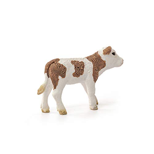 SCHLEICH 13802 Fleckvieh Kalb, für Kinder ab 3+ Jahren, Farm World - Spielfigur