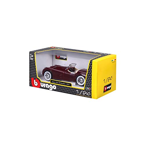 Bburago 1:24 Bijoux Jaguar XK 120 Roadster (1951) Assorted Colours, Silver Or Wine Red Metallic