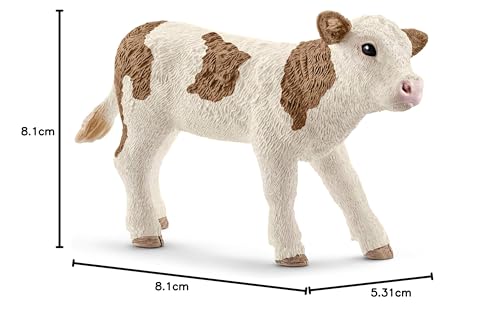 SCHLEICH 13802 Fleckvieh Kalb, für Kinder ab 3+ Jahren, Farm World - Spielfigur