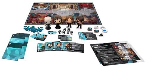 Funko Games Harry Potter 100 Funkoverse - (4 Characters Pack) Board Game, German Version - Harry, Hermione, Bellatrix LeStrange, Lord Voldemort - 3'' (7.6 Cm) POP! - Light Strategy Board Game