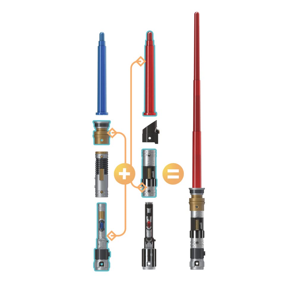 Star Wars Lightsaber Forge Obi-Wan Kenobi Electronic Extendable Blue Lightsaber Toy, Customizable Roleplay Toy, Ages 4 and Up