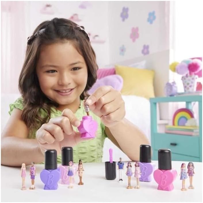 Barbie Mini BarbieLand™ CDU Mini BarbieLand Fashionistas Dolls, 4 cm Surprise Dolls in 'Nail Polish Bottle' (Styles May 
