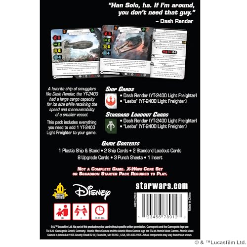 Atomic Mass Games | Star Wars X-Wing: YT-2400 Light Freighter | Miniatures Game | Ages 14+ | 2 Players | 90 Minutes Playing Time