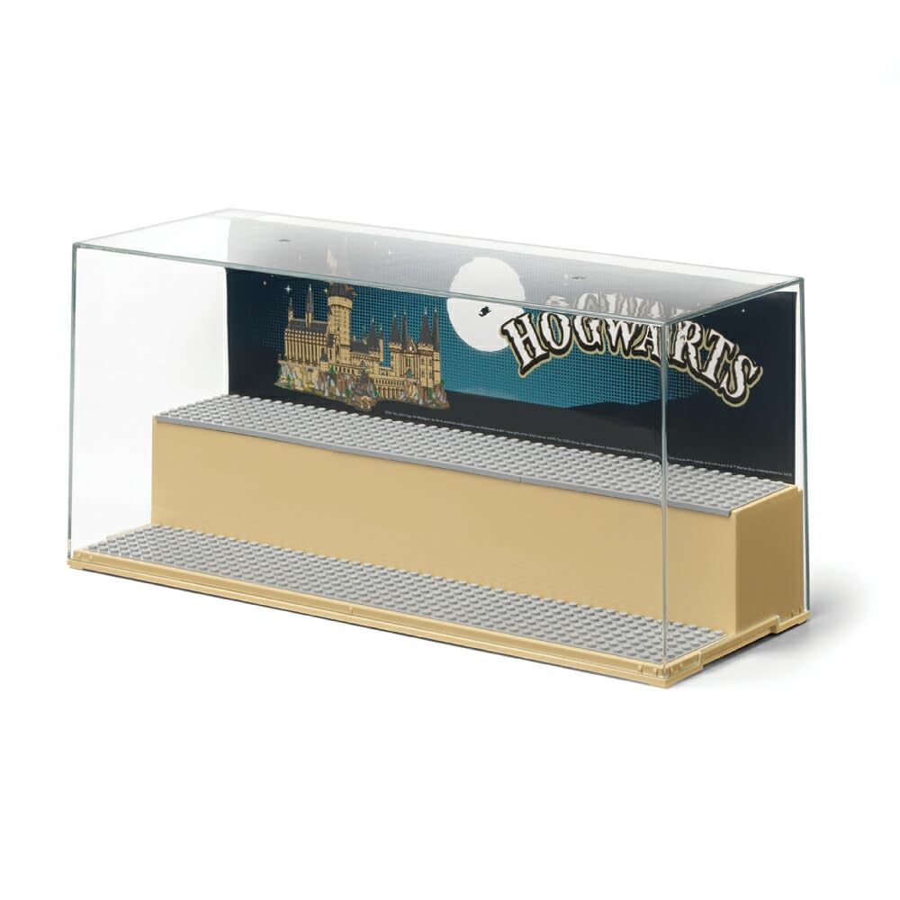 LEGO Play & Display Case with Grey Baseplates: Storage and Display Solution for LEGO Sets and Minifigures, Lego Box, Home Decor, Harry Potter Hogwarts