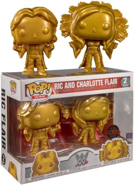 POP Funko 2-Pack WWE World Wrestling 42050 RIC and Charlotte Flair Gold (Used - Like New)