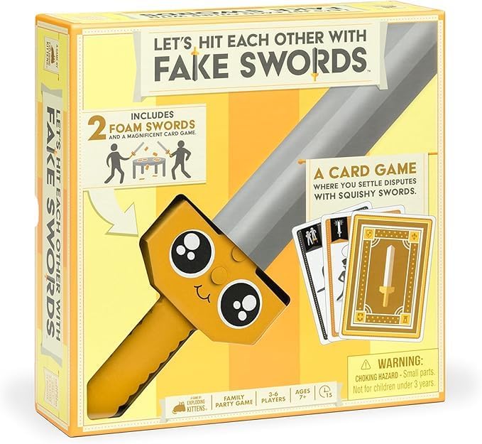 Exploding Kittens Let’s Hit Each Other with Fake Swords 3-6 Players - Ages 7+ - 15 Minutes to Play - A Sword Fighting Card Game - Party Game for Kids & Family Night
