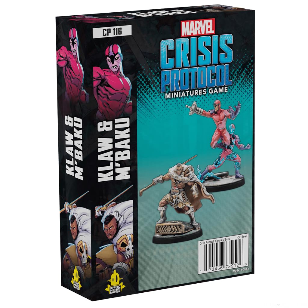 Atomic Mass Games | Marvel Crisis Protocol: Klaw & M'Baku | Miniatures Game | Ages 14+ | 2 Players | 90 Minutes Playing Time