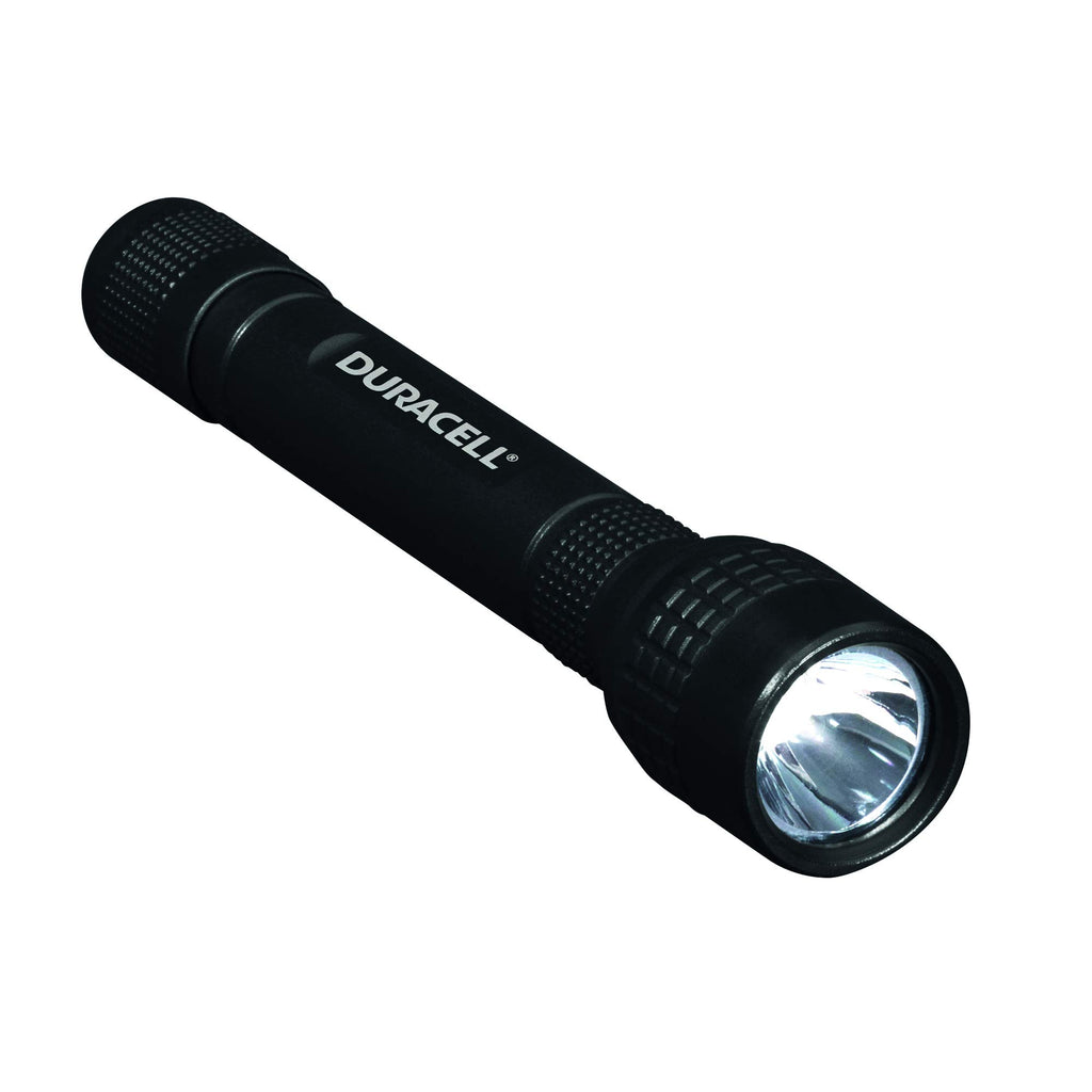 Duracell Flashlight, Voyager EASY Series Torches, Bright 50 and 70 Lumen LED Lights, Black Plastic Finish, Duracell Batteries Included (Pack of 2) (DUO-E)