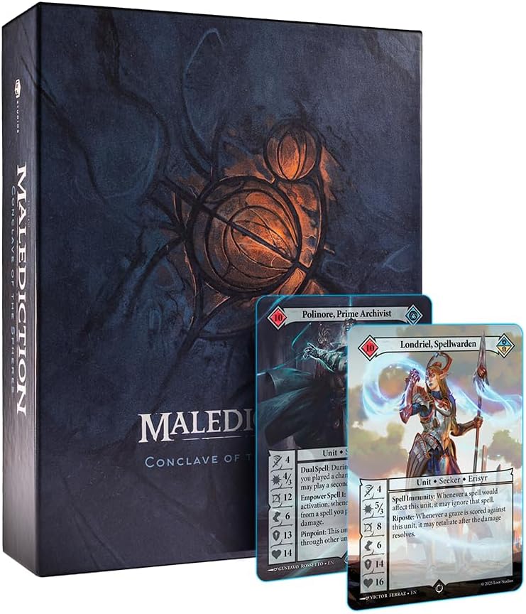 Malediction:Conclave of The Spheres Strategy Game Box Set, 80+ Premium Cards, 29 Standees, Terrain Pieces, Rulebook