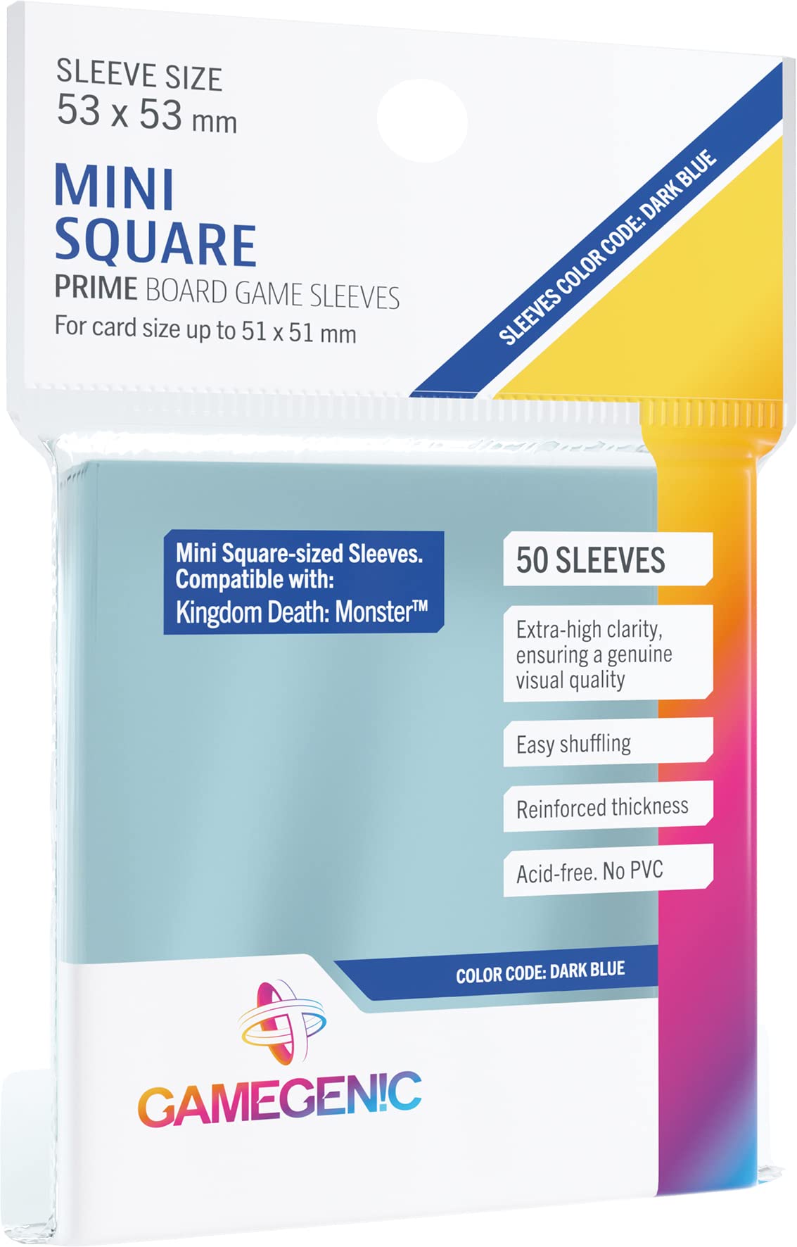 GAMEGEN!C- Prime Mini Square-Sized Sleeves 53 x 53 mm (50), Clear Colour (GGS10047ML)