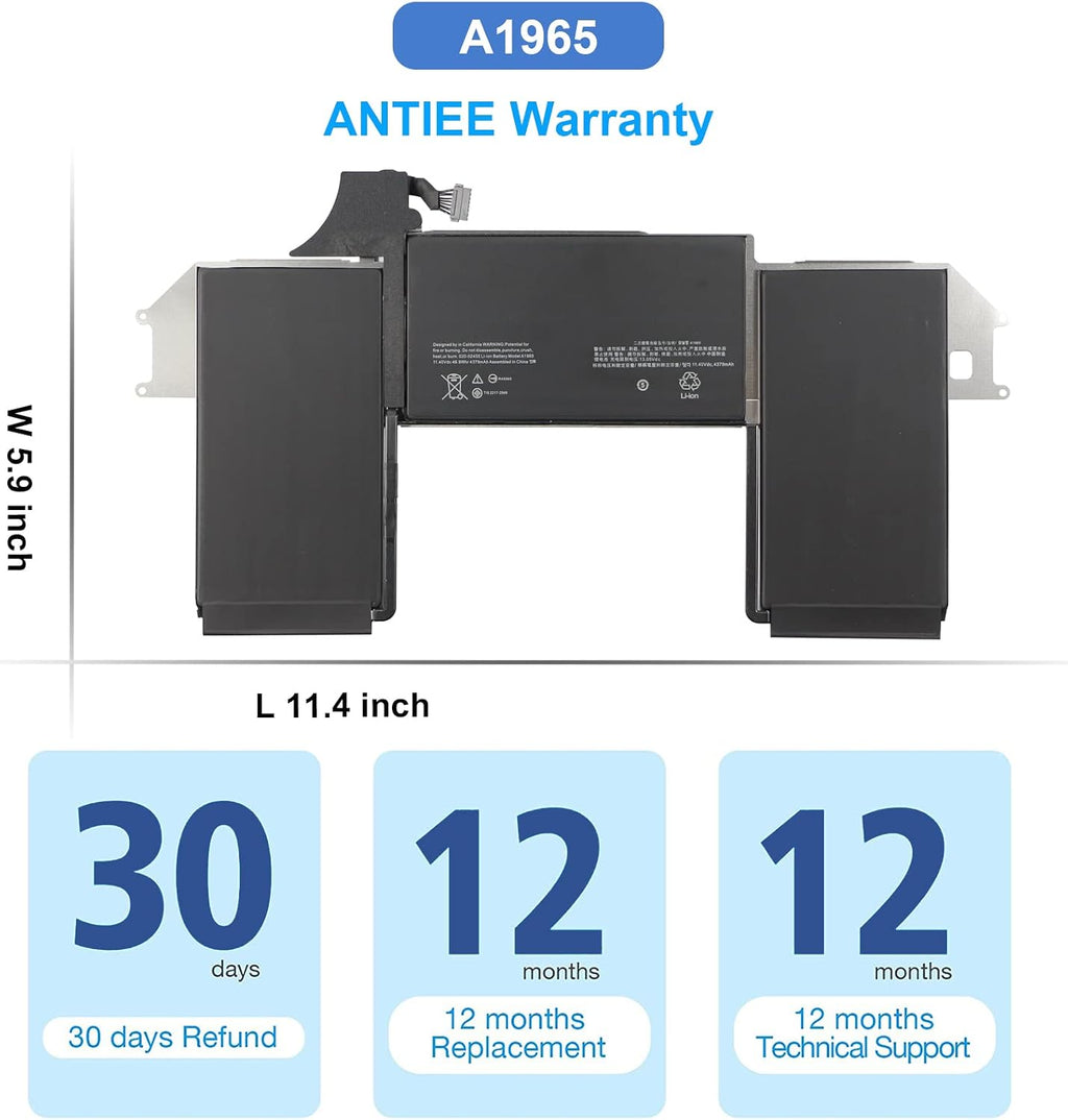 ANTIEE A1965 Battery Replacement for MacBook Air 13" Retina A1932 (2018 2019) A2179 (Early 2020) EMC 3184 EMC 3302 MRE82