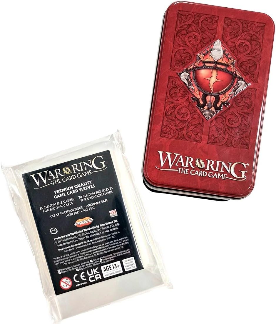 Ares Games War of The Ring: Card Box and Sleeves (Shadow Edition), Red