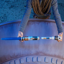 Load image into Gallery viewer, Star Wars Lightsaber Forge Obi-Wan Kenobi Electronic Extendable Blue Lightsaber Toy, Customizable Roleplay Toy, Ages 4 and Up
