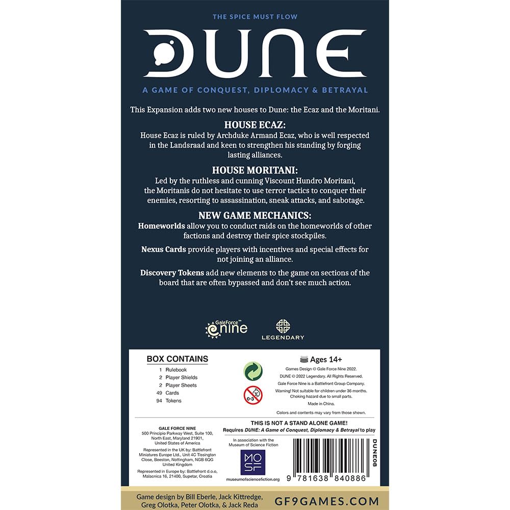 Gale Force Nine- Dune Ecaz & Moritani House Expansion