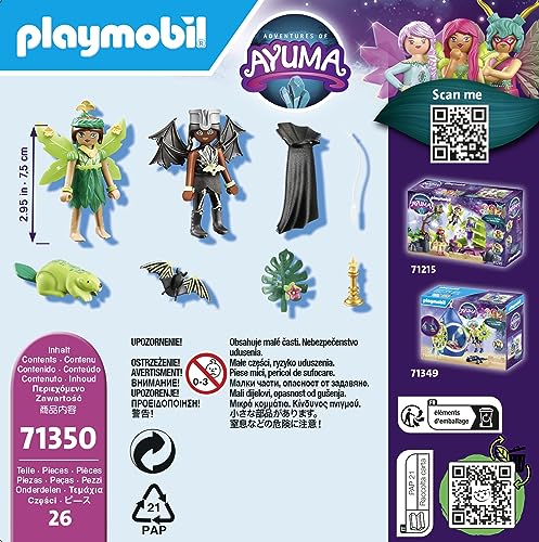 Playmobil 71350 Adventures of Ayuma - Forest Fairy & Bat Fairy with Soul Animals, mystical forest, moon and soul fairies, fun imaginative role-play, playsets suitable for children ages 7+