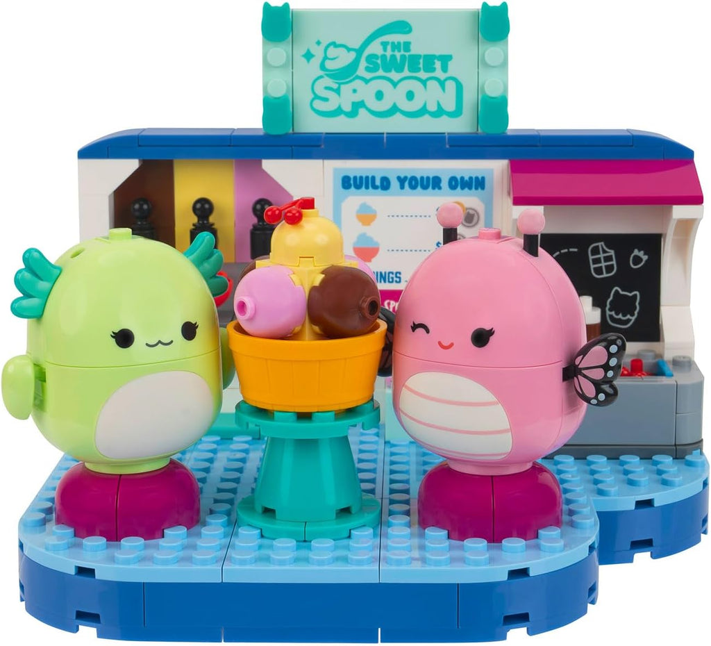 BLDR Squishmallows Frozen Yoghurt Fun Building Set - Andreina the Butterfly + Mipsy the Axolotl Buildable Figures - Squi