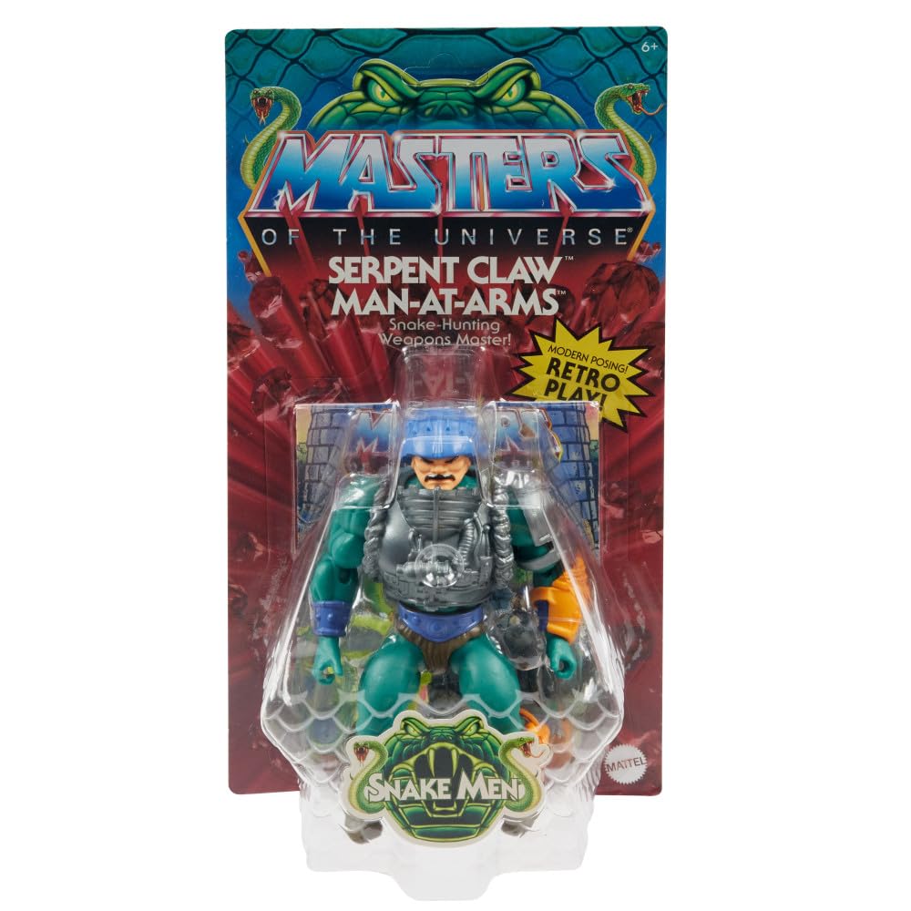 Masters of the Universe Origins Action Figure & Accessory, Serpent Claw Man-At-Arms Figure & Mini Comic Book, 5.5 Inch