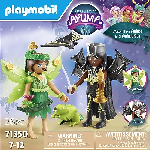Playmobil 71350 Adventures of Ayuma - Forest Fairy & Bat Fairy with Soul Animals, mystical forest, moon and soul fairies, fun imaginative role-play, playsets suitable for children ages 7+