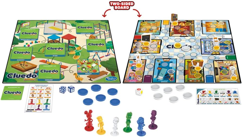 Hasbro Gaming Cluedo Junior Board Game, Reimagined Classic for 2-6 Players, Detective Games for Boys and Girls, 2 in 1 w