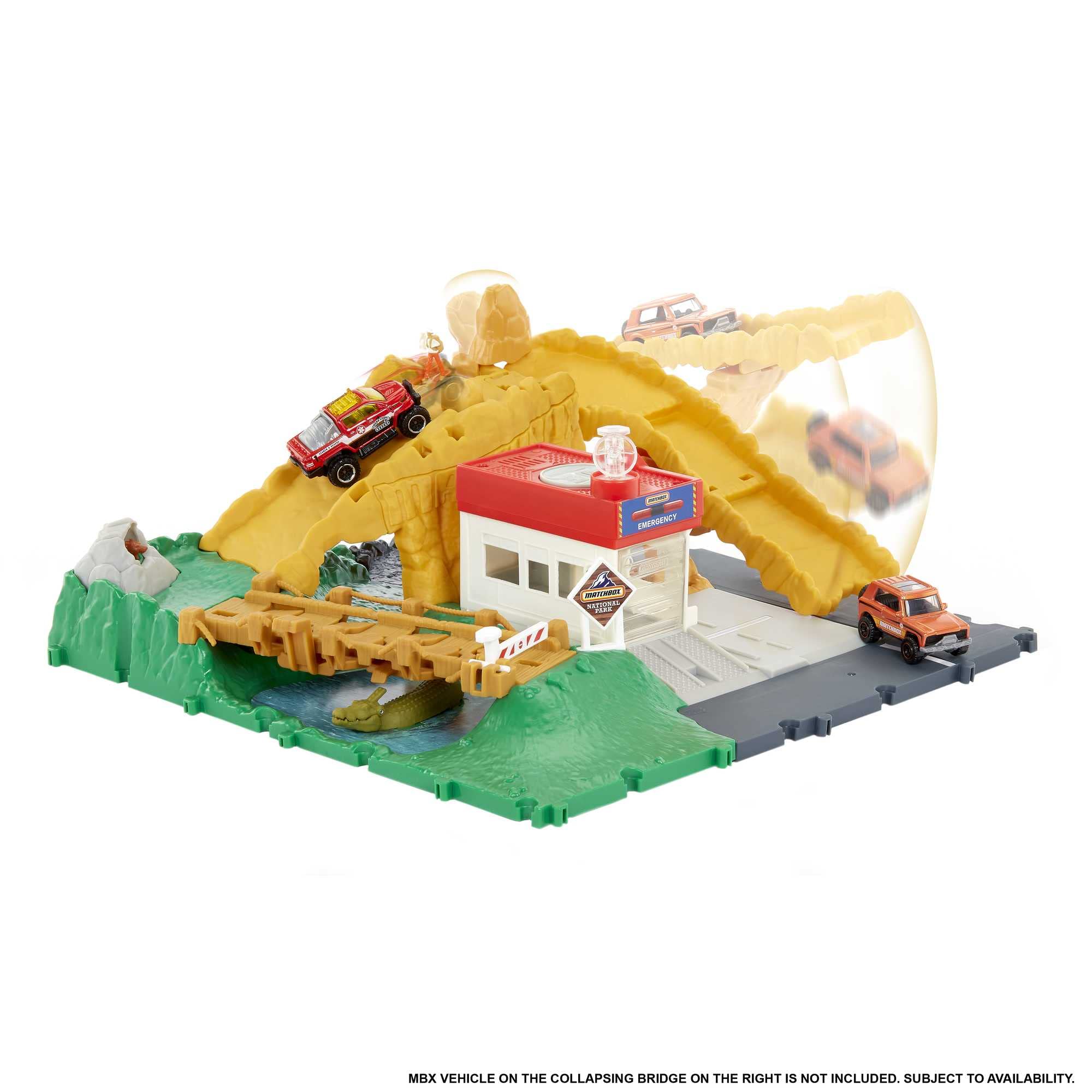 Matchbox Action Drivers - Playset with Multiple Play Areas - Working Gates and Lights - 1:64 Scale Car - Connects to Other Sets - Gift for Kids 3+