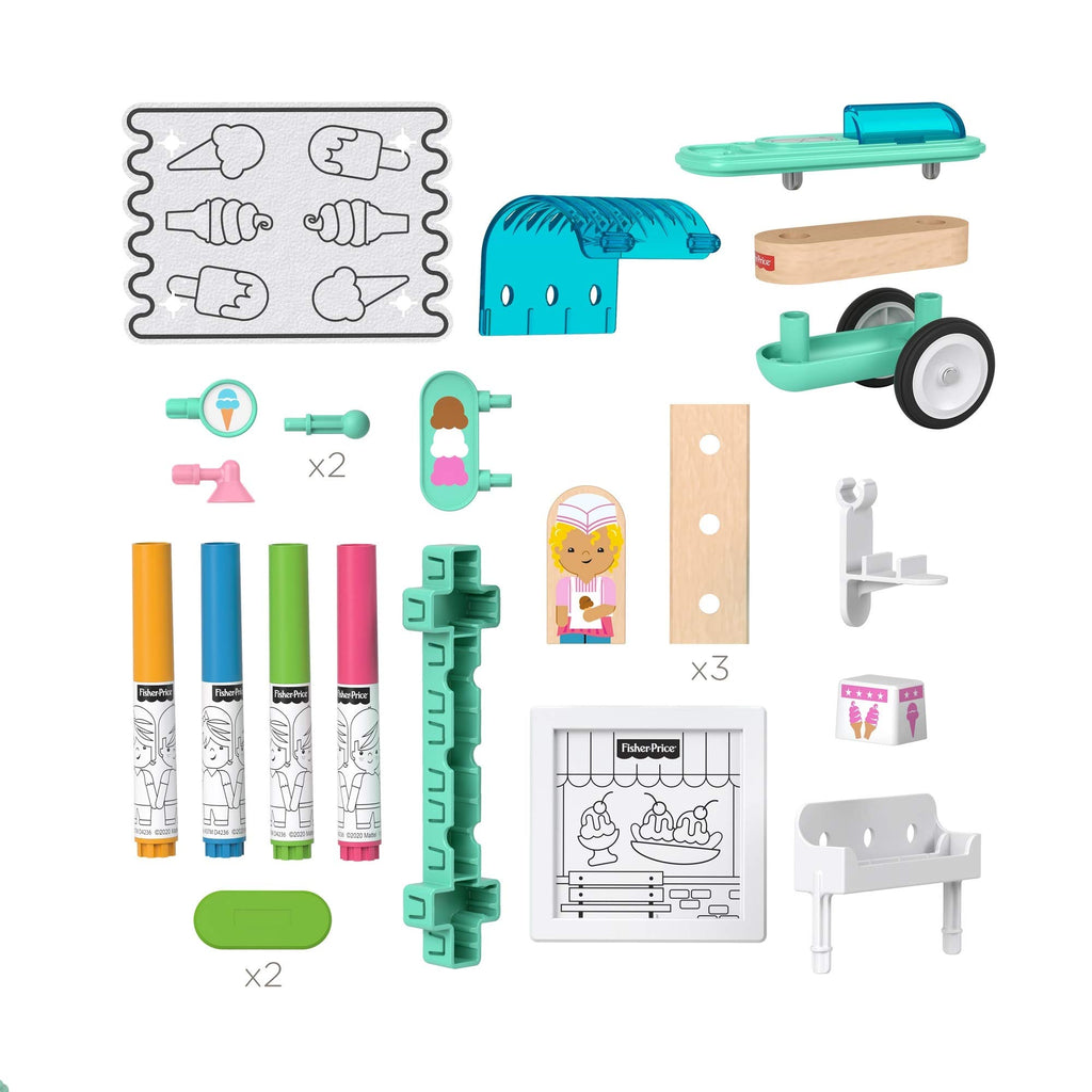 Fisher-Price Wonder Makers Ice Cream Cart, Craft Building & Track Set