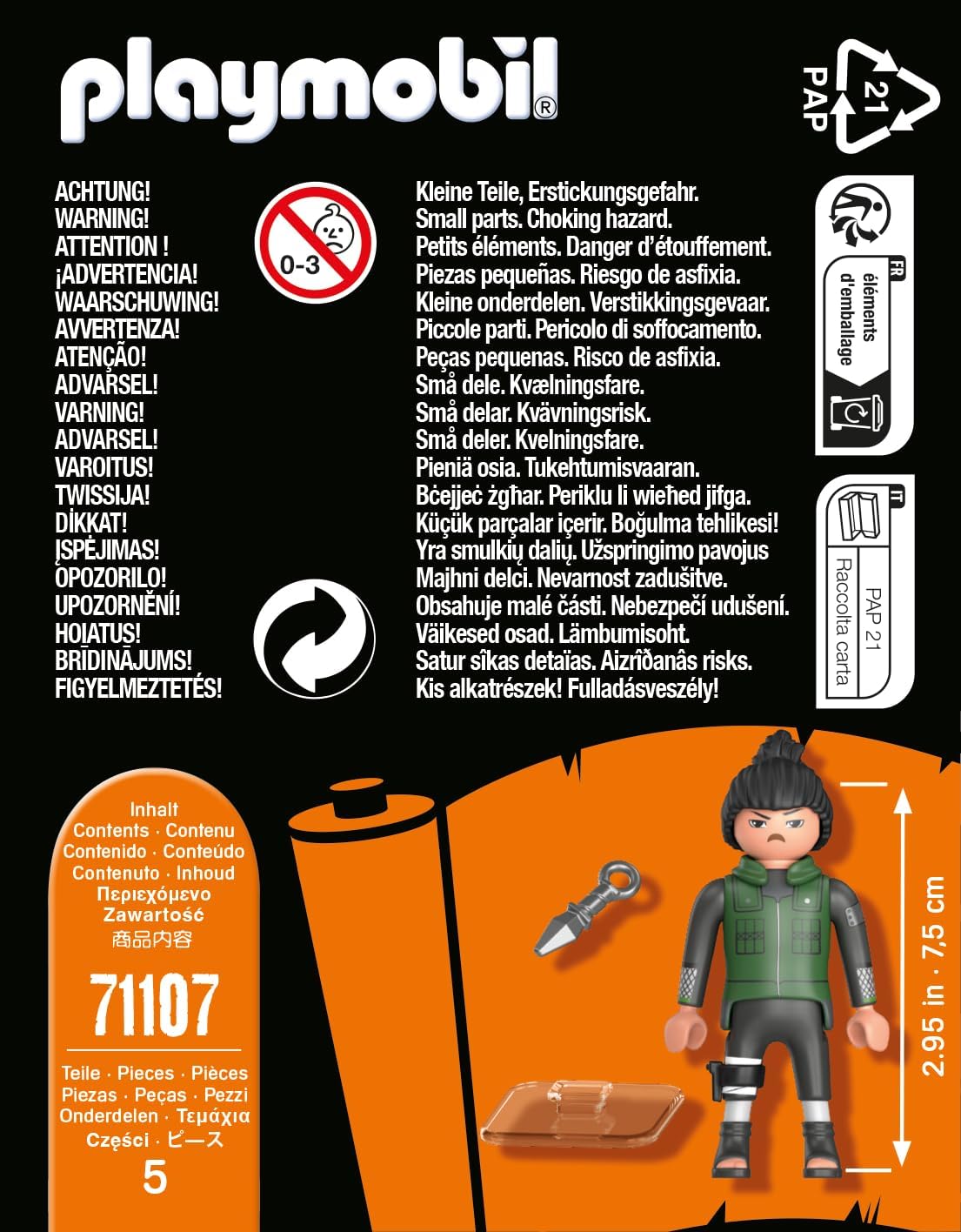 Playmobil 71107 Naruto: Shikamaru Figure Set, Naruto Shippuden anime collectors figure, playset suitable for children an