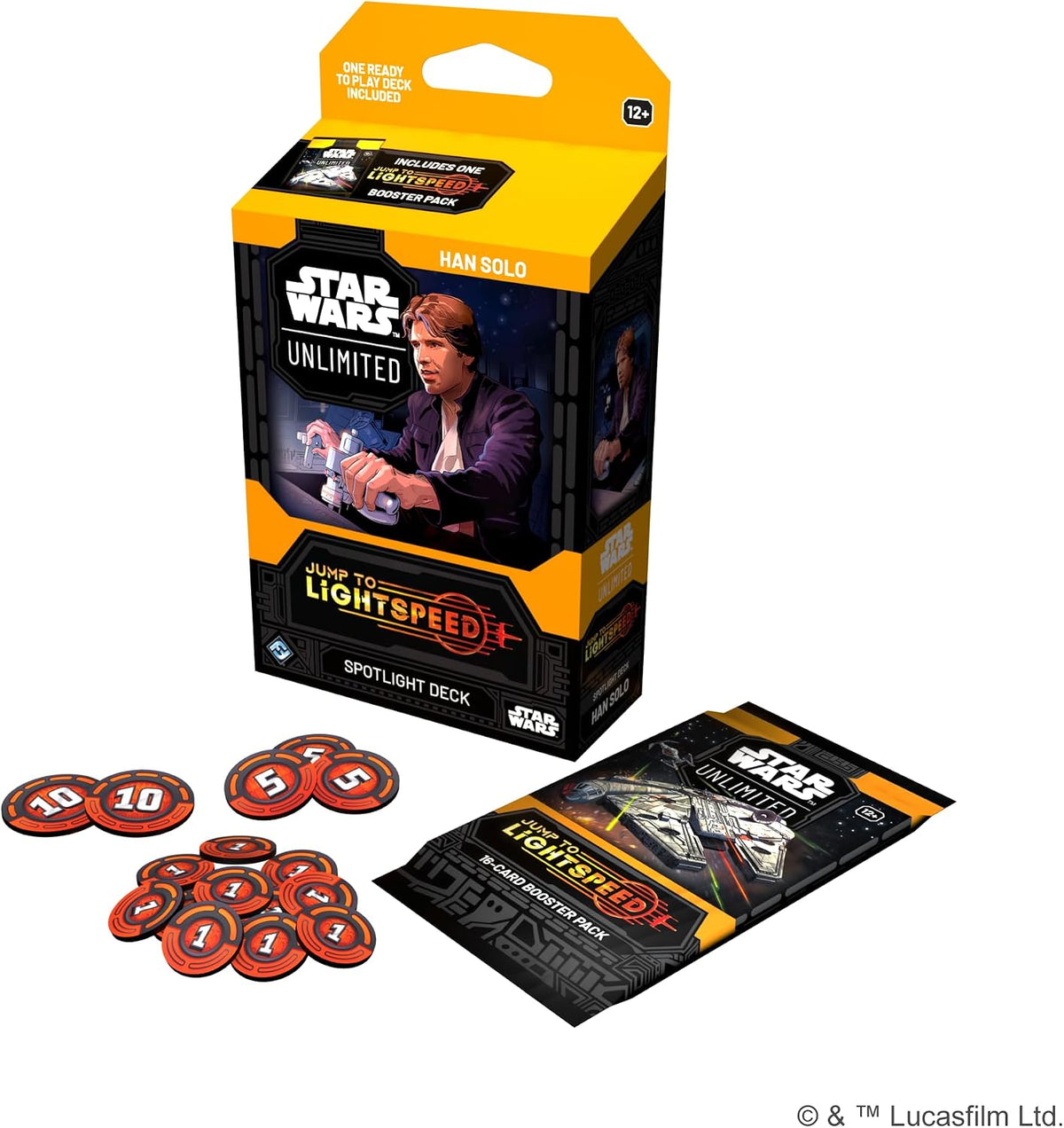 Fantasy Flight Games - Star Wars: Unlimited Trading Card Game - Jump to Lightspeed Han Solo SPOTLIGHT DECK - Ready-to-Pl