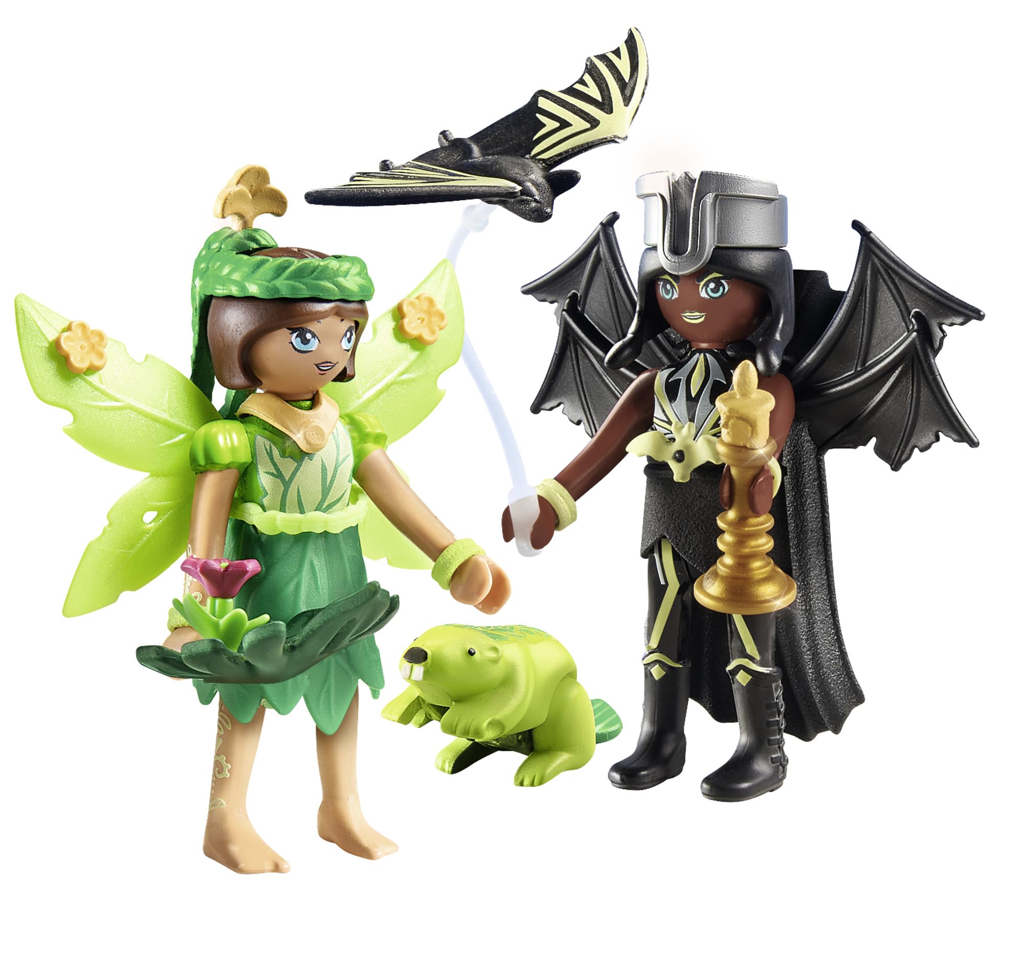 Playmobil 71350 Adventures of Ayuma - Forest Fairy & Bat Fairy with Soul Animals, mystical forest, moon and soul fairies, fun imaginative role-play, playsets suitable for children ages 7+