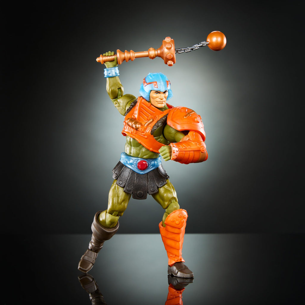 Masters of the Universe Masterverse New Eternia Man-At-Arms Action Figure, 30 Articulations, Swappable Head, Hands & Mace, MOTU Toy, HYC48