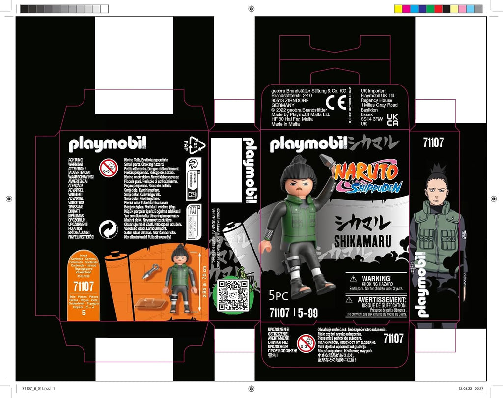 Playmobil 71107 Naruto: Shikamaru Figure Set, Naruto Shippuden anime collectors figure, playset suitable for children an