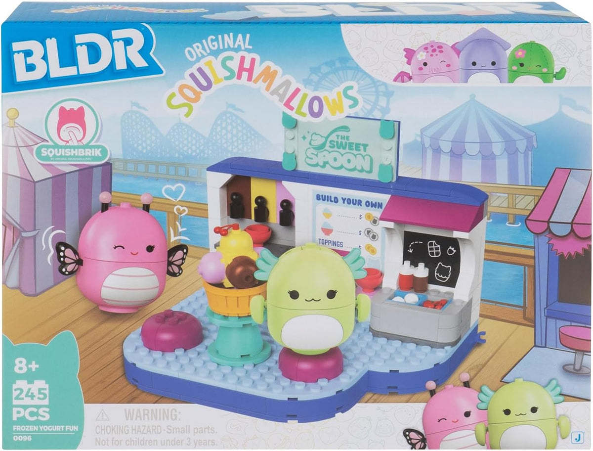 BLDR Squishmallows Frozen Yoghurt Fun Building Set - Andreina the Butterfly + Mipsy the Axolotl Buildable Figures - Squi
