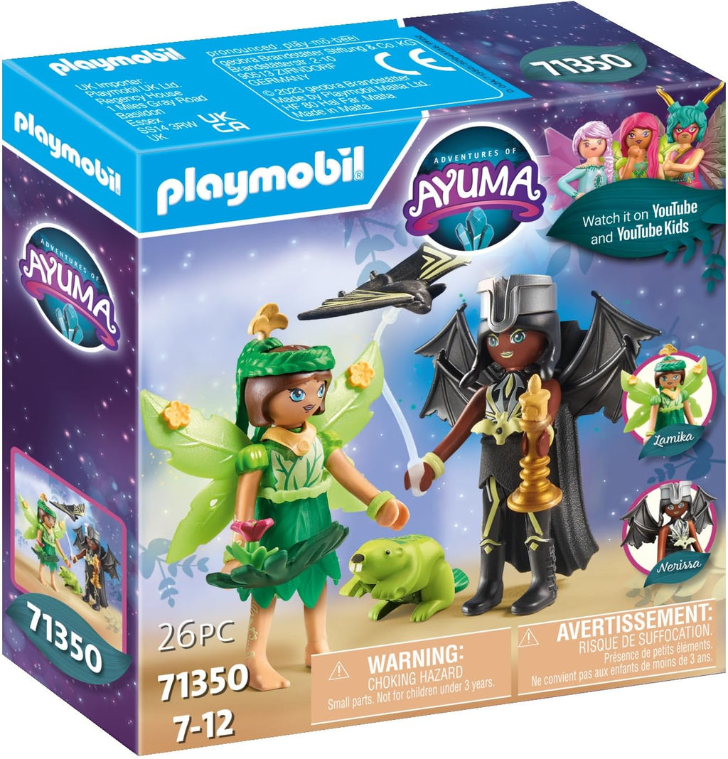 Playmobil 71350 Adventures of Ayuma - Forest Fairy & Bat Fairy with Soul Animals, mystical forest, moon and soul fairies, fun imaginative role-play, playsets suitable for children ages 7+