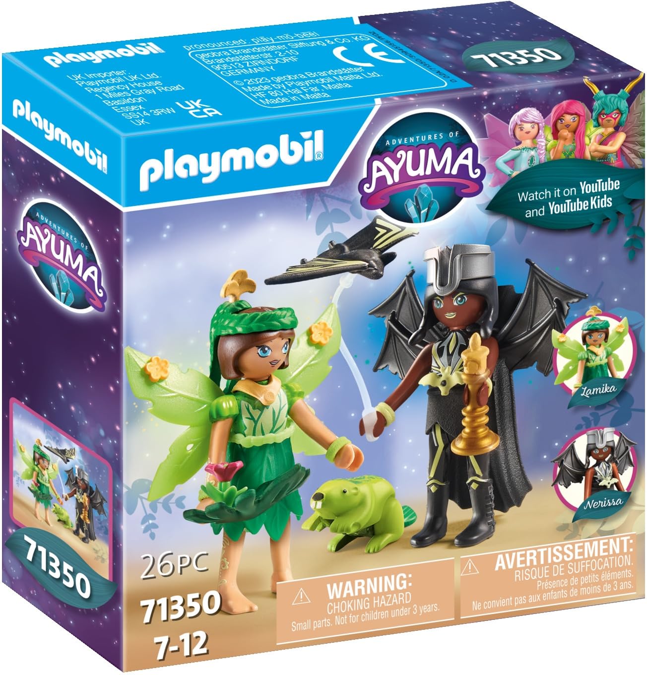 Playmobil 71350 Adventures of Ayuma - Forest Fairy & Bat Fairy with Soul Animals, mystical forest, moon and soul fairies, fun imaginative role-play, playsets suitable for children ages 7+