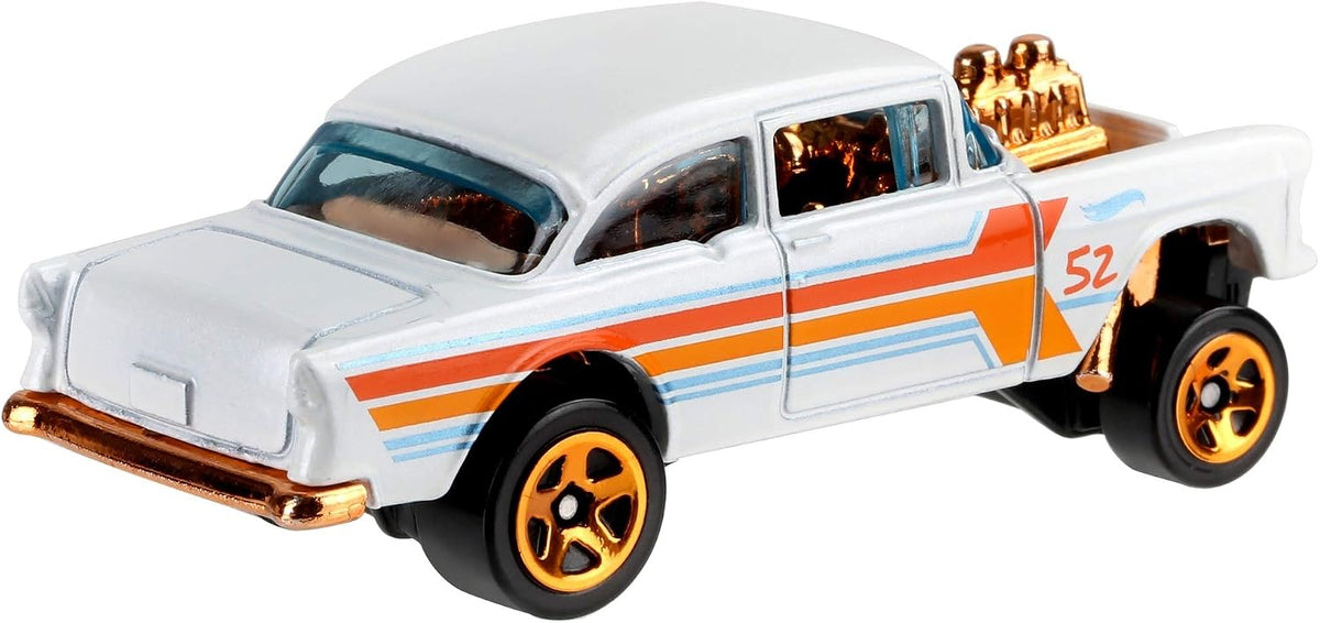 Hot Wheels 2020 Pearl and Chrome 4/6 - '55 Chevy Bel Air Gasser (White)
