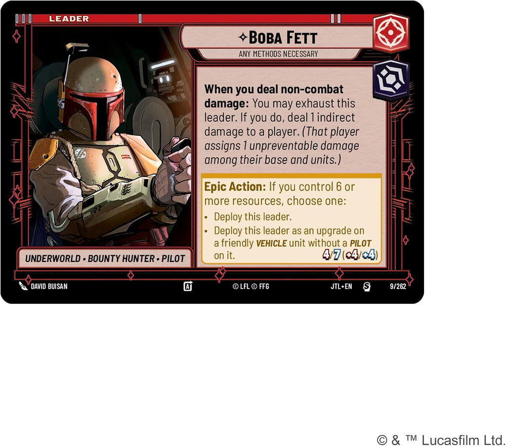 Fantasy Flight Games - Star Wars: Unlimited Trading Card Game - Jump to Lightspeed Boba Fett SPOTLIGHT DECK - Ready-to-P