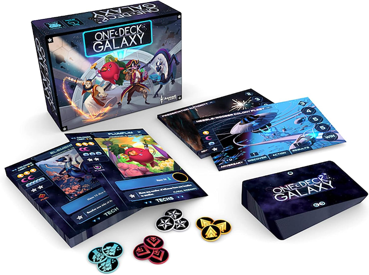 Asmadi Games One Deck Galaxy, Cooperative Card Game, A Whole Galaxy in One Deck, 1-2 Players, 30-60 Min, Ages 14+