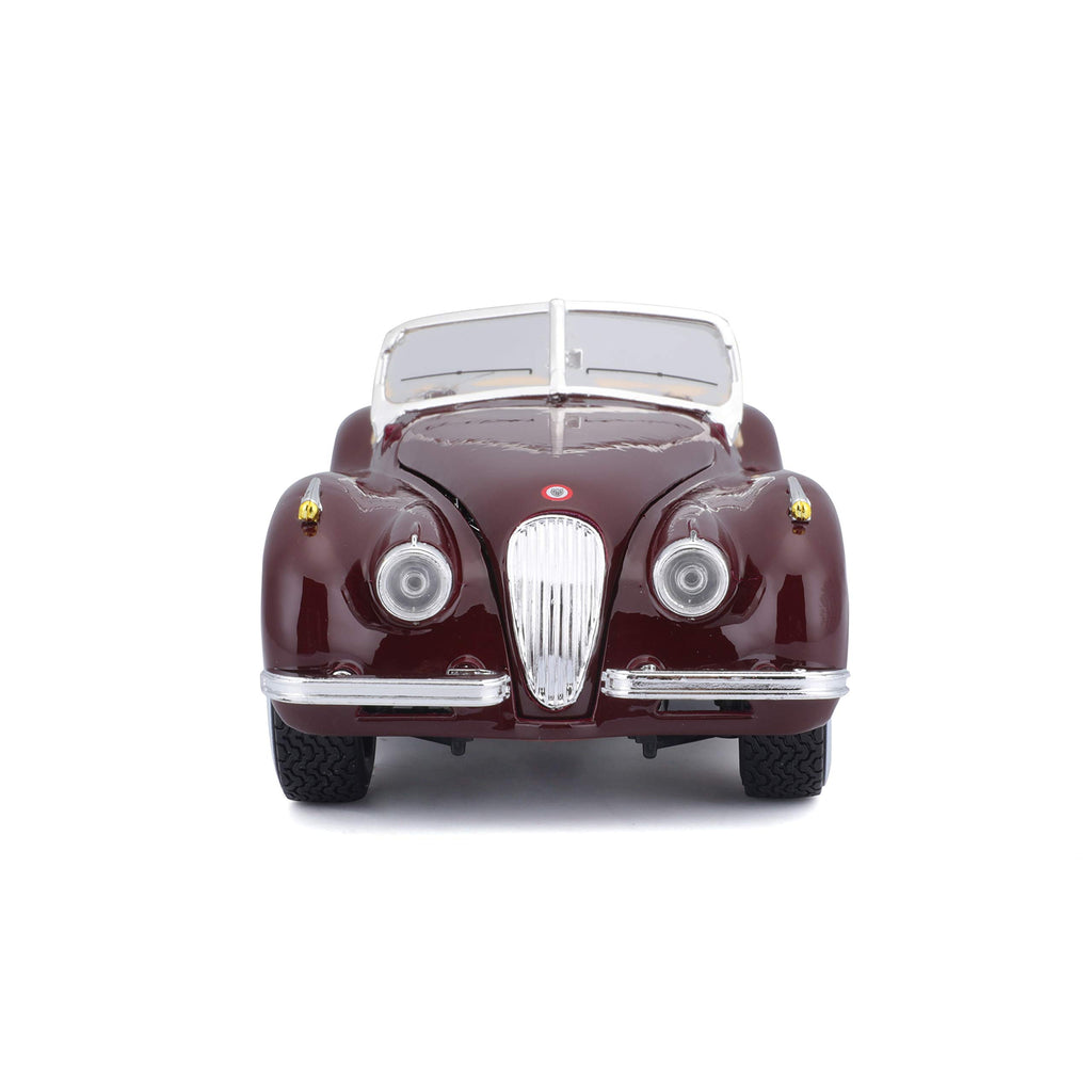 Bburago 1:24 Bijoux Jaguar XK 120 Roadster (1951) Assorted Colours, Silver Or Wine Red Metallic
