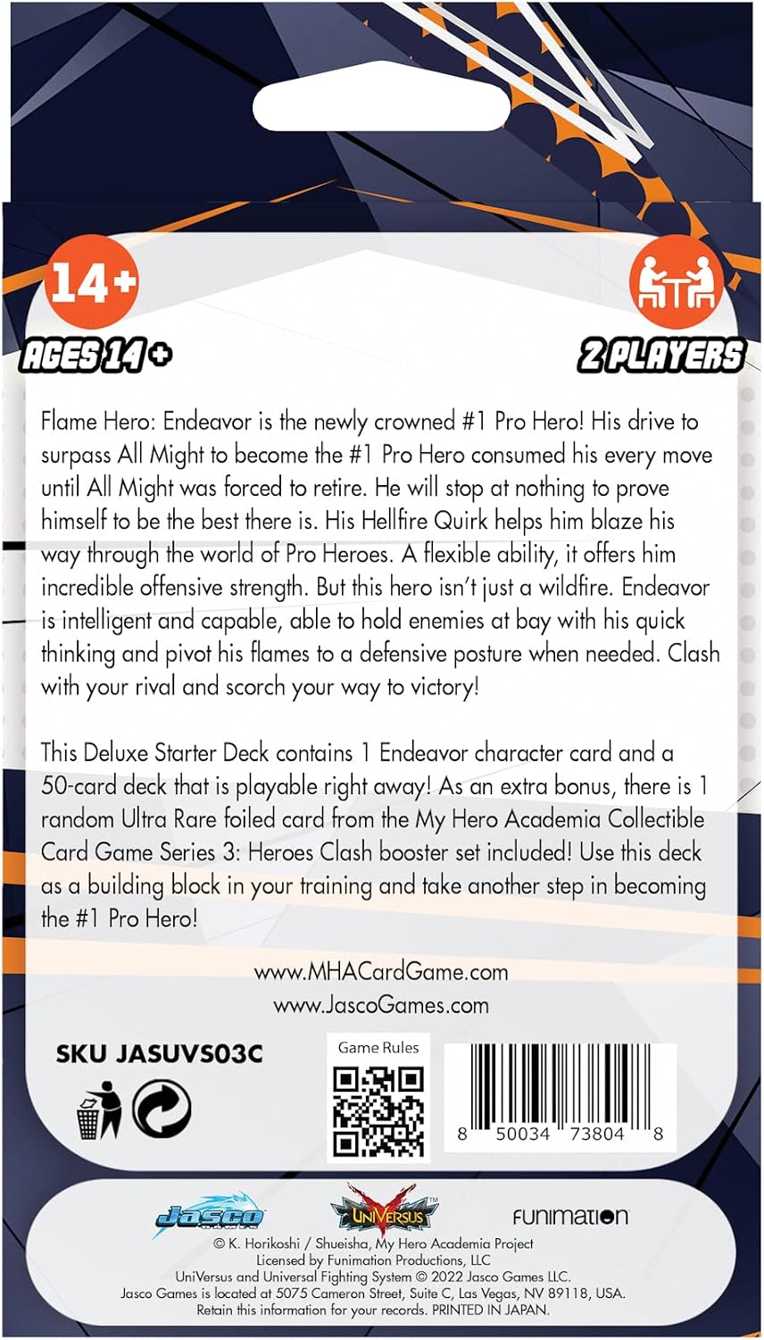 Asmodee Jasco Games My Hero Academia CCG Series 3: Endeavor Deluxe Starter Deck