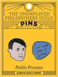 Picasso and Quote Enamel Pin Set - 2 Unique Colored Metal Lapel Pins