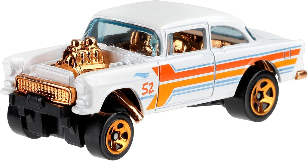 Hot Wheels 2020 Pearl and Chrome 4/6 - '55 Chevy Bel Air Gasser (White)