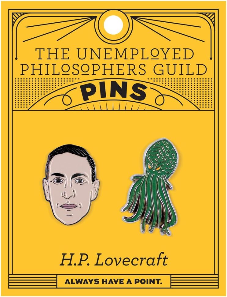H. P. Lovecraft and Cthulhu Enamel Pin Set - 2 Unique Colored Metal Lapel Pins
