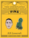 H. P. Lovecraft and Cthulhu Enamel Pin Set - 2 Unique Colored Metal Lapel Pins