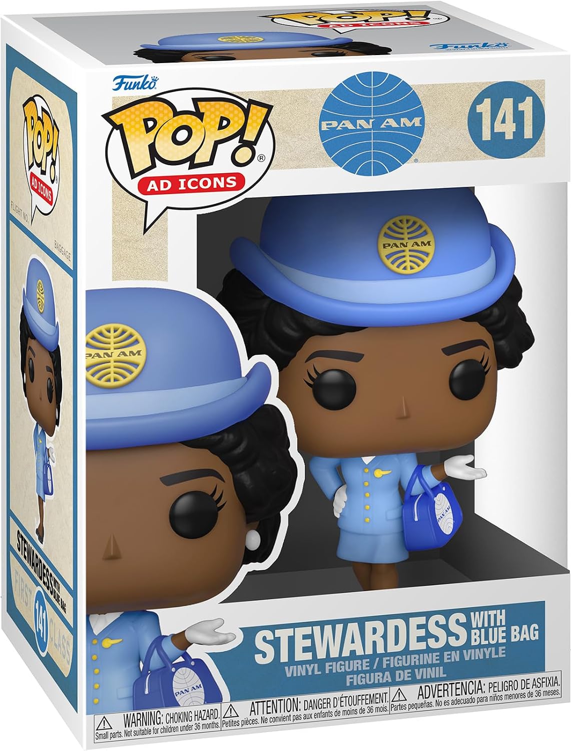 Funko POP! Ad Icons: Pan Am Stewardess Am - Stewardess - Blue Bag - Pan-Am - Collectable Vinyl Figure - Gift Idea - Offi