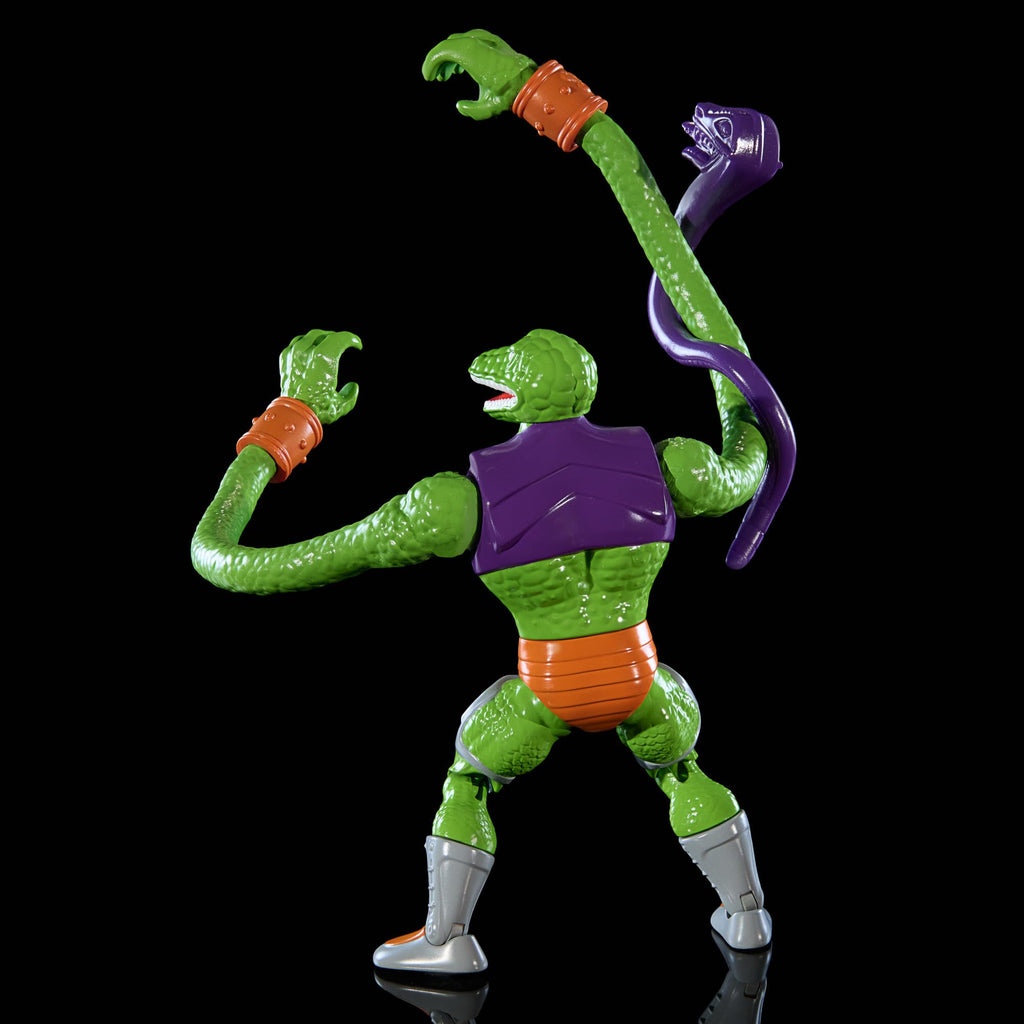 Masters of the Universe Origins Toy, Rise of Snake Men Sssqueeze, Articulated Collectible MOTU Figure with Accessory and Mini Comic, HKM78