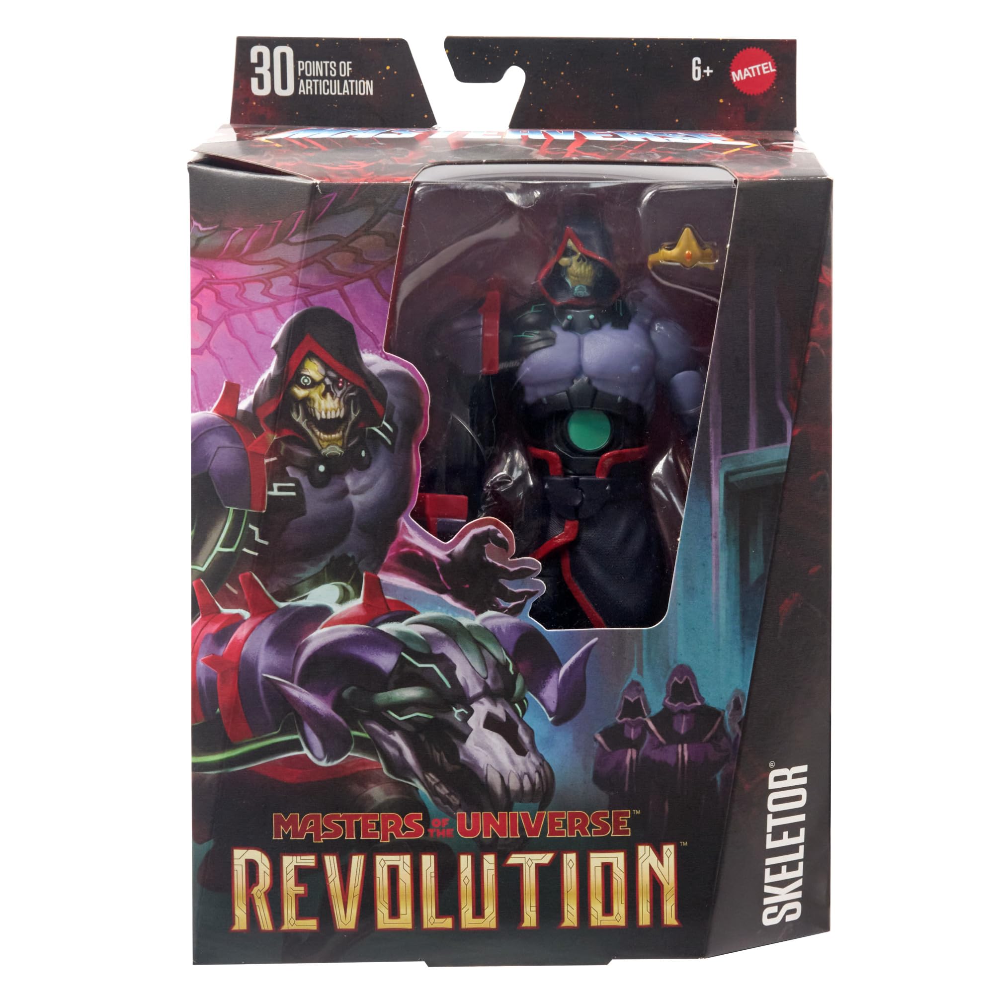 Masters of the Universe: Revolution Masterverse Skeletor Action Figure, Collectible with 30 Articulations & Posable Techno Havoc Arm, MOTU Toy, HYC46