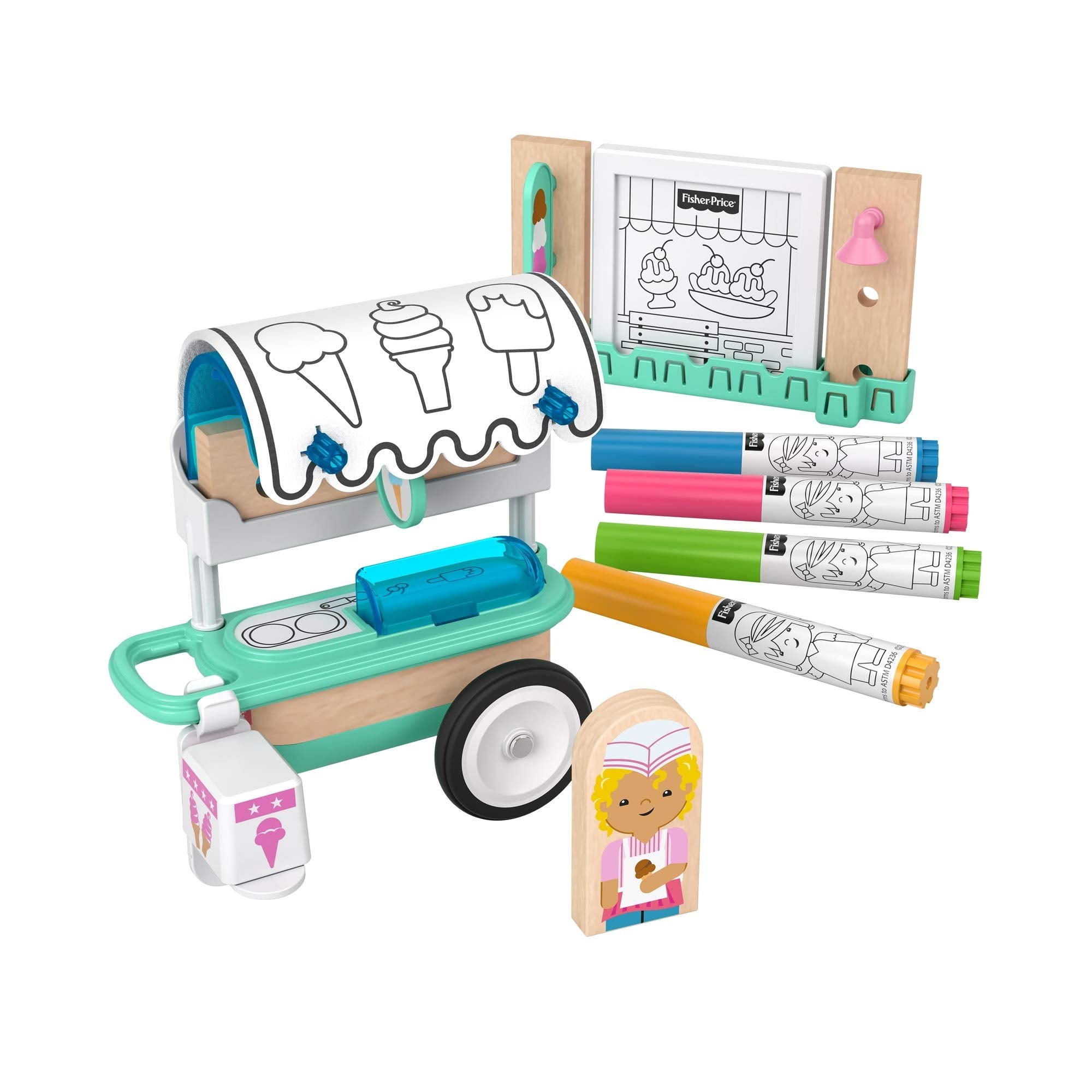 Fisher-Price Wonder Makers Ice Cream Cart, Craft Building & Track Set