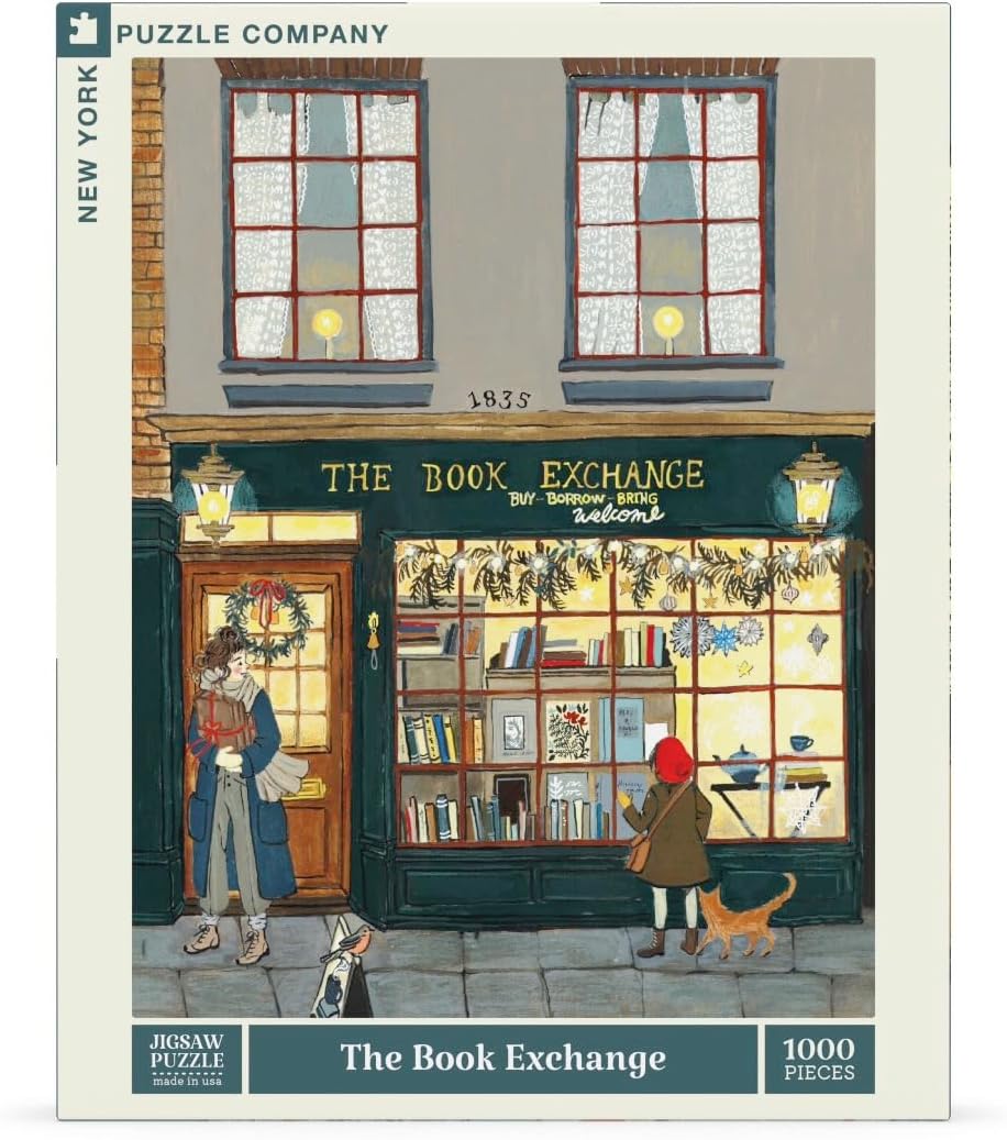 New York Puzzle Company - Loré Pemberton The Book Exchange - 1000 Piece Jigsaw Puzzle for Family Game Nights by Loré Pem