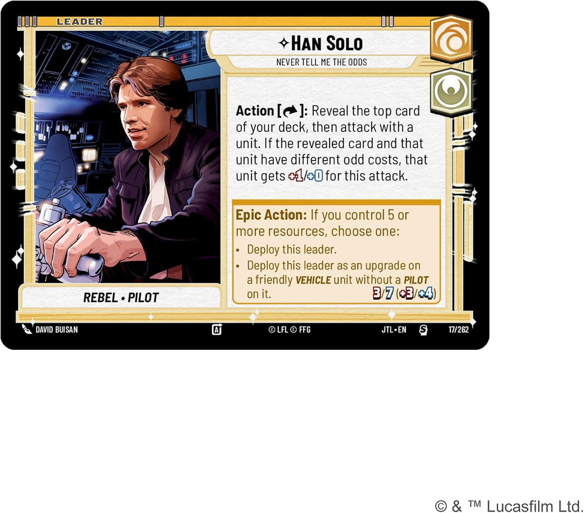 Fantasy Flight Games - Star Wars: Unlimited Trading Card Game - Jump to Lightspeed Han Solo SPOTLIGHT DECK - Ready-to-Pl